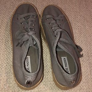 Steve Madden gray espadrille platform sneakers